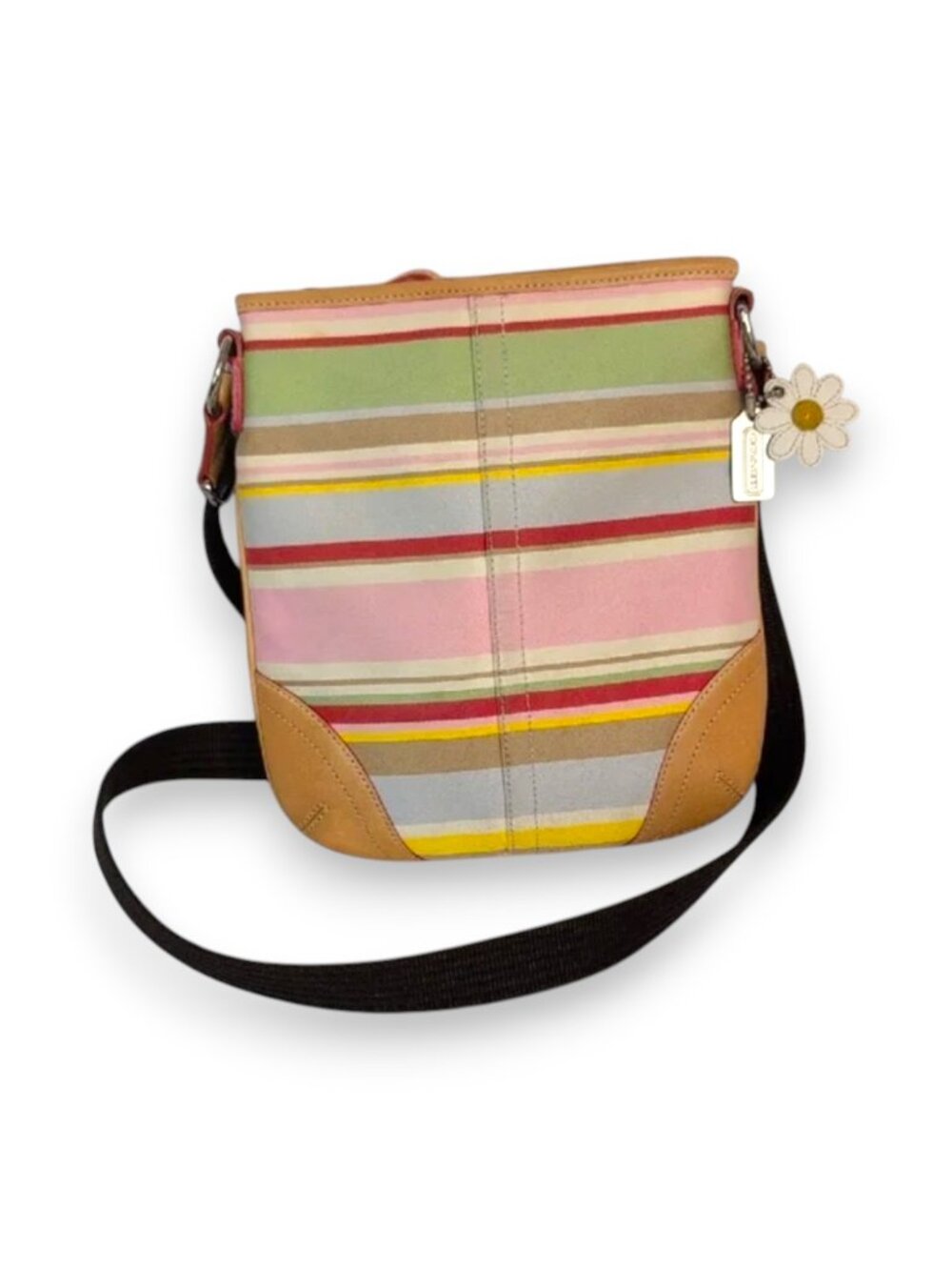Coach Multicolor Striped Crossbody Bag 2 Hang Tags EUC